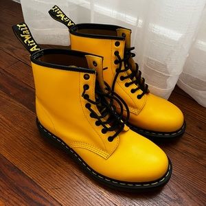 Dr. Martens Yellow Smooth 1460 8-Eye Lace up Boot Size 10 US Womens/ 8UK